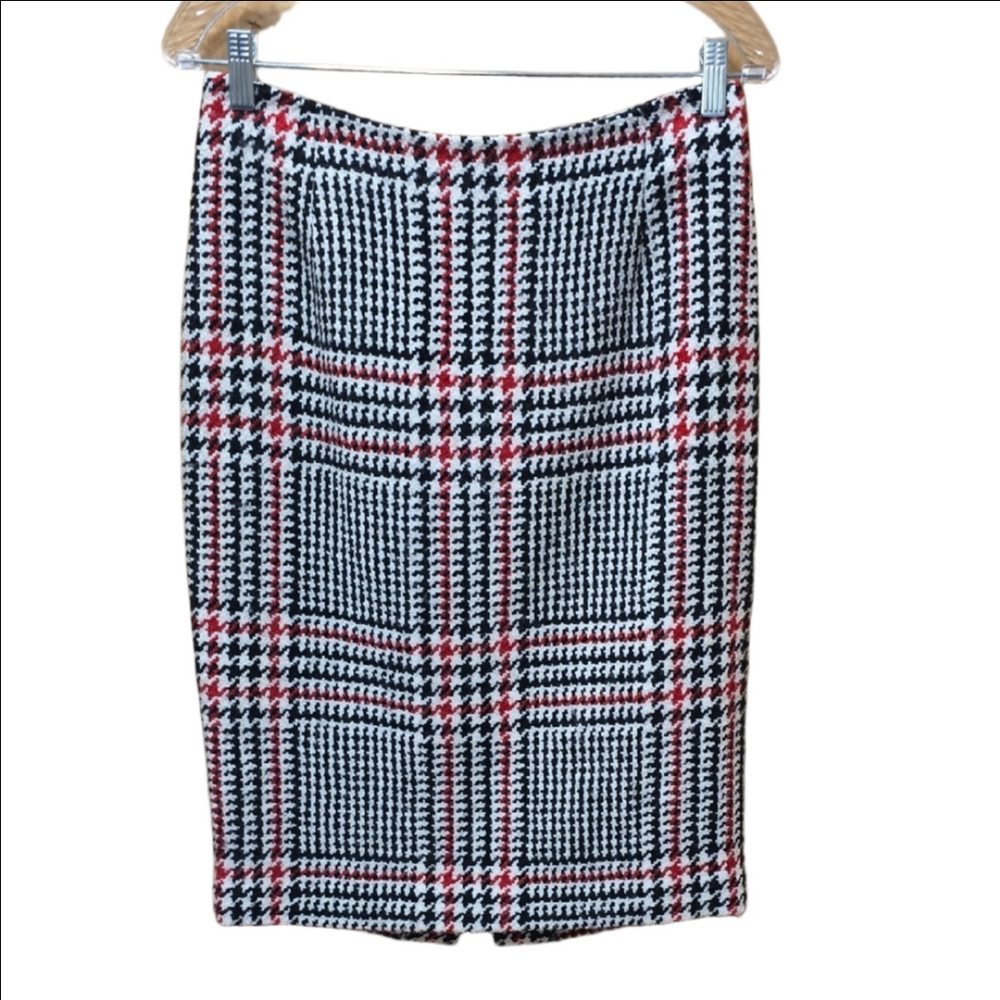 Vintage Wool-Blend Plaid Jacquard Skirt Sz 10
